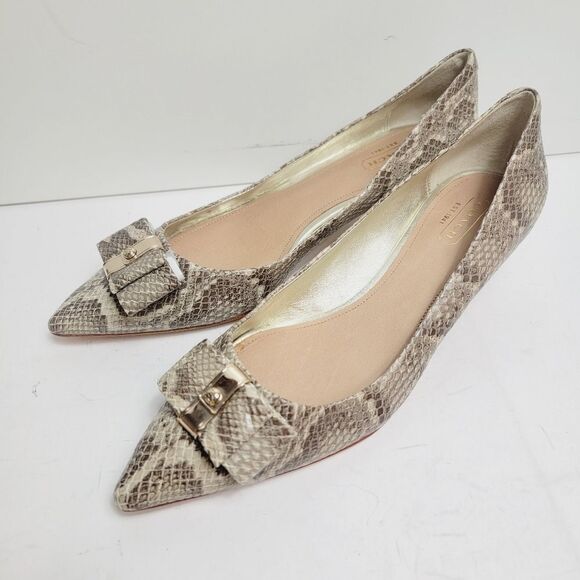 NEW Coach Mandy Kitten Heel Snakeskin Embossed Leather Pumps SIZE 8 - Picture 2 of 11